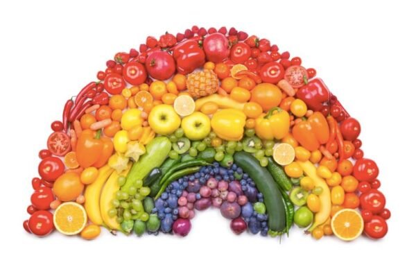 a rainbow of food